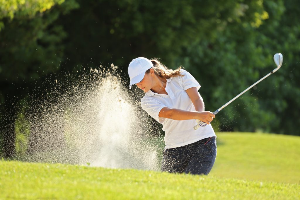 Golf shot from the bunker