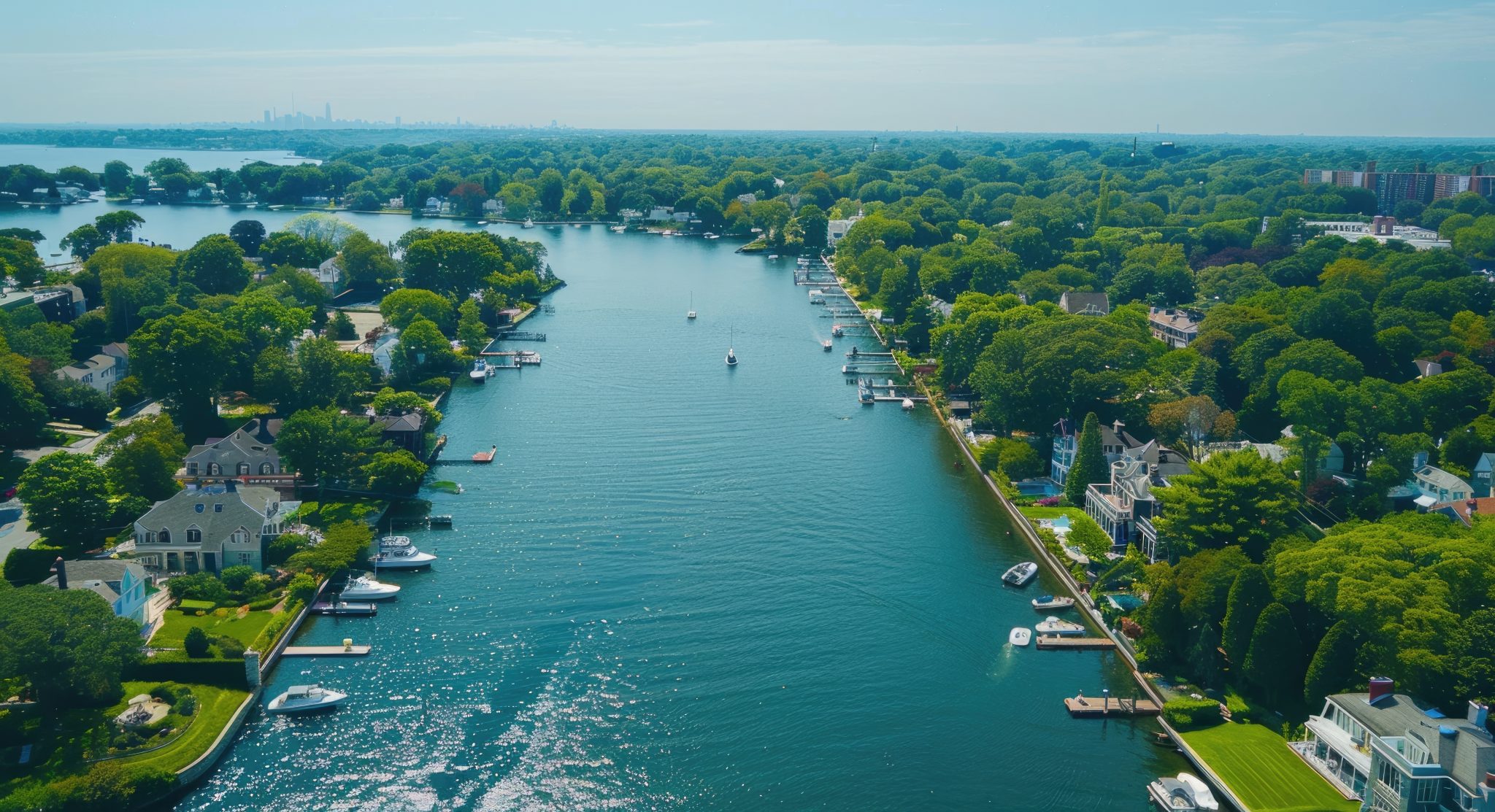 Aerial View of Mamaroneck, New Rochelle and Larchmont