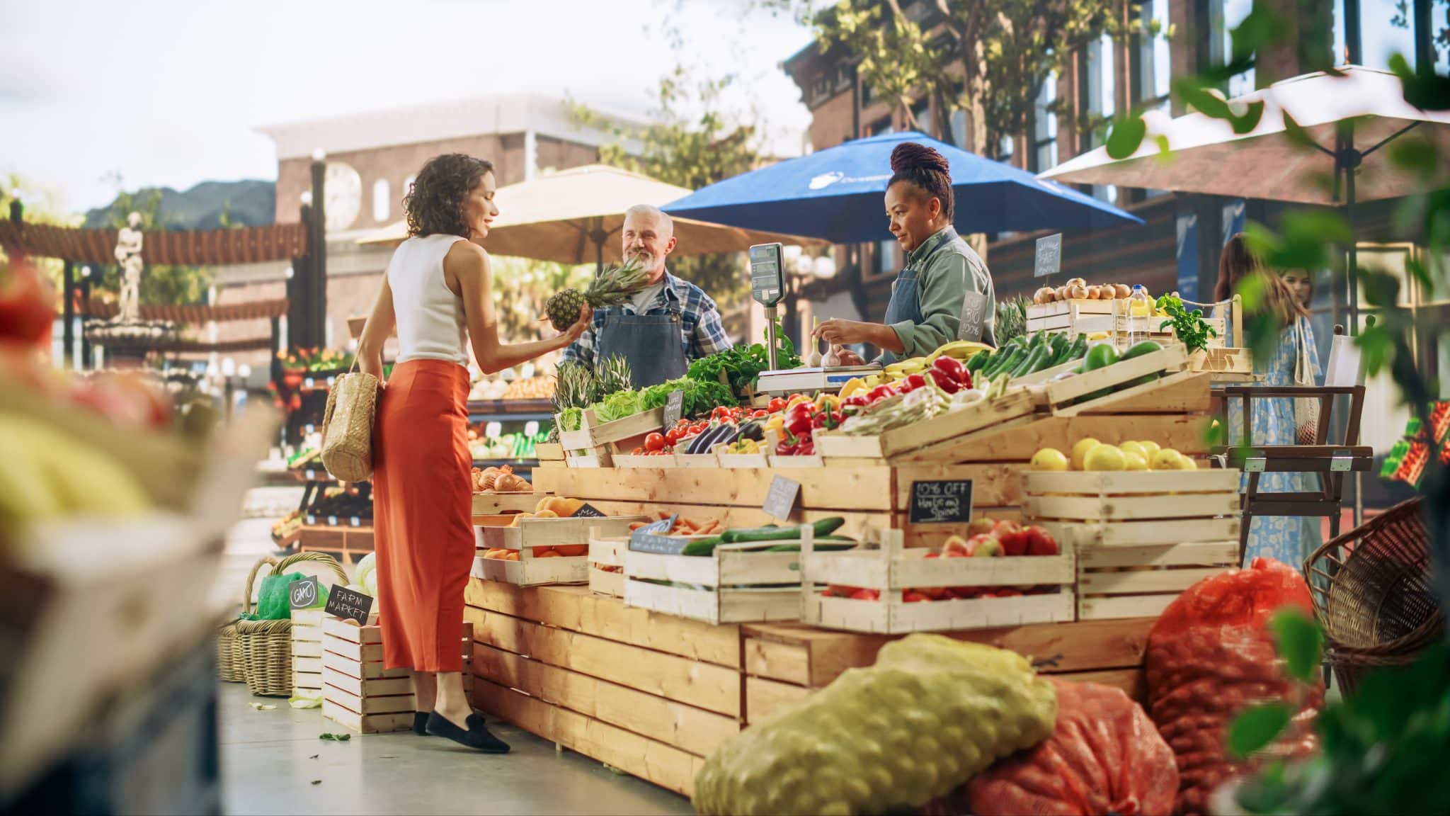 Farmers market on Long Island