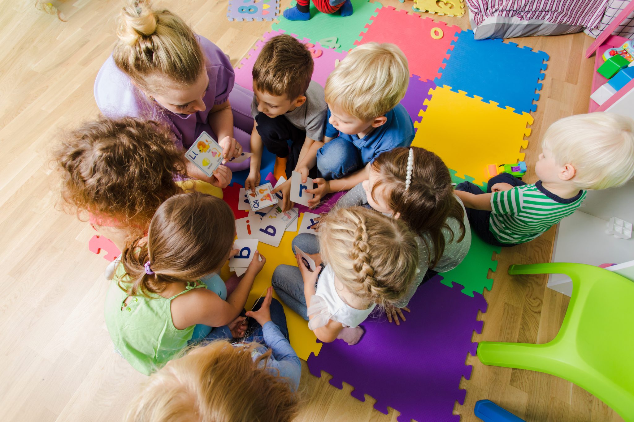 Educational group activity with preschool children