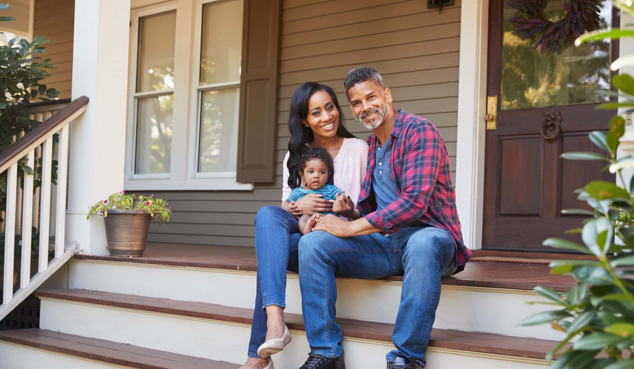 Happy family in new house
