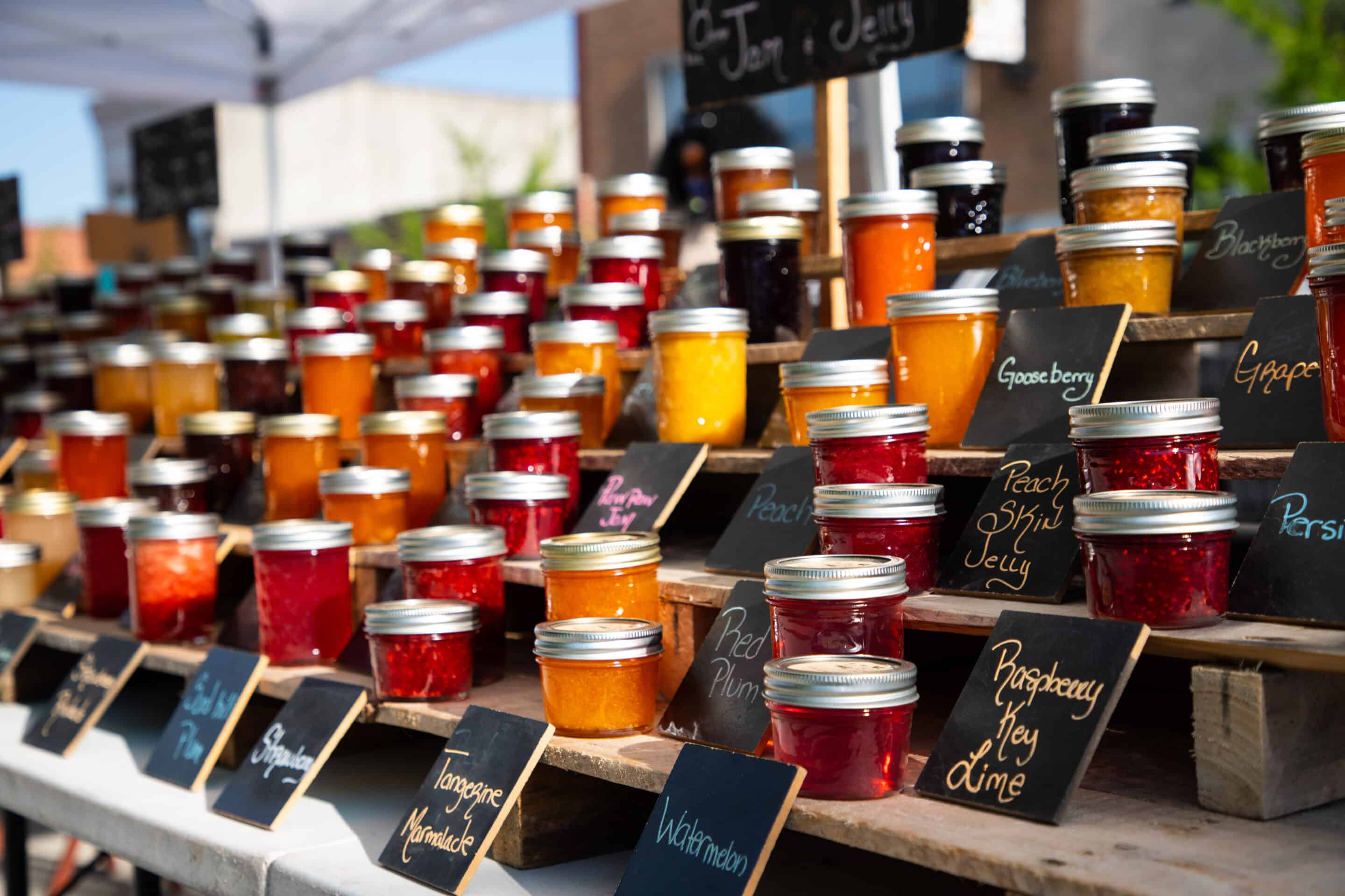 Jams at farmers market